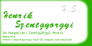 henrik szentgyorgyi business card